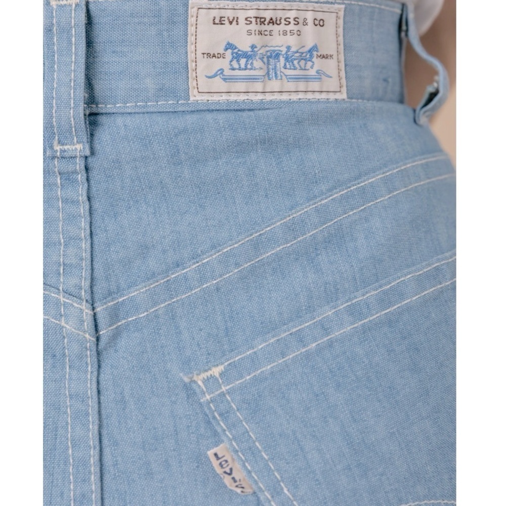 VTG 1970's Levi's white Tab| A Line Denim Skirt| snap Button| size 28 - Picture 5 of 10